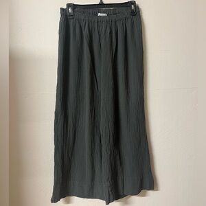 Oh My Gauze Pants Womens Size 1 Small Medium Gray Lagenlook 100% Cotton Pull On